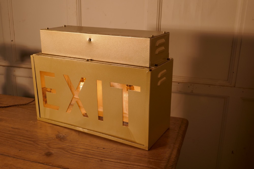Gold Odeon Cinema EXIT Sign Electric Light  View III
