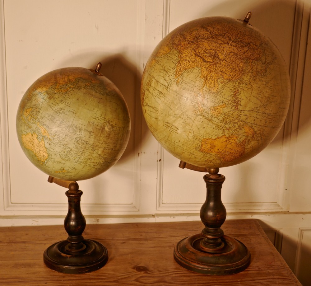 A Set of French 19th Century Globes by G Thomas, Terrestre and Metrique View XII