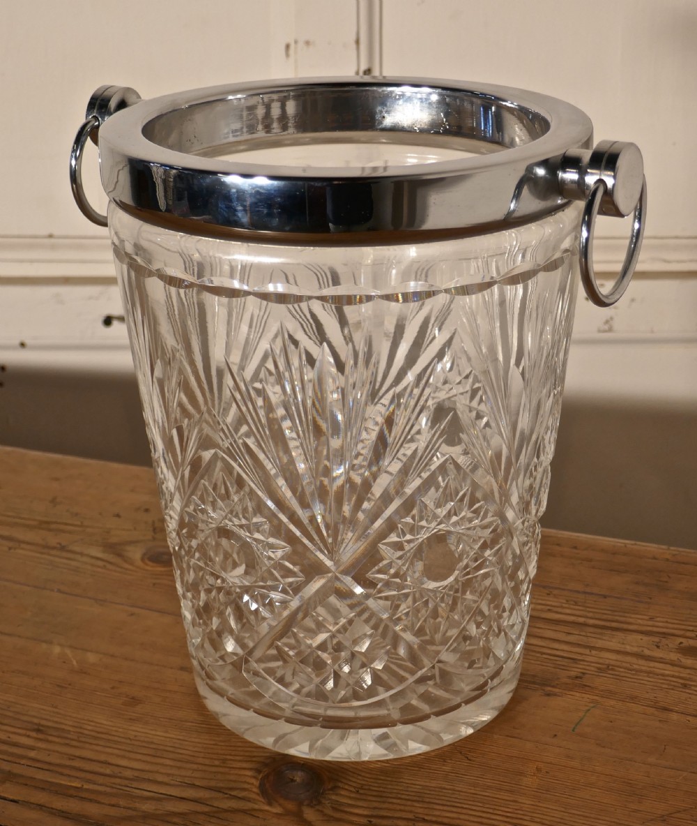 Art Deco Hand Cut French Crystal Champaign Wine Cooler