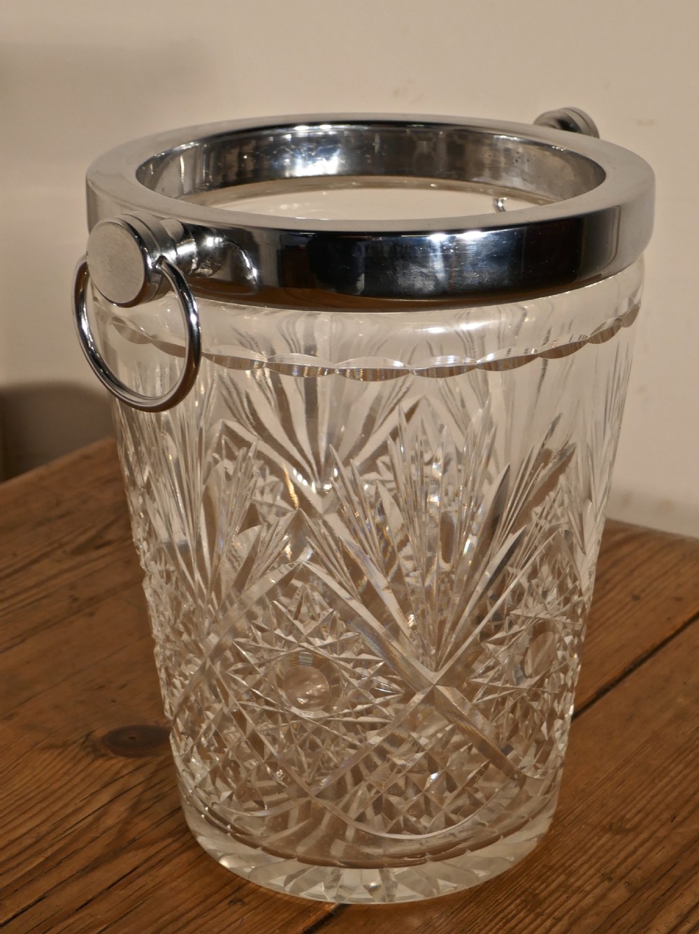 Art Deco Hand Cut French Crystal Champaign Wine Cooler View VI