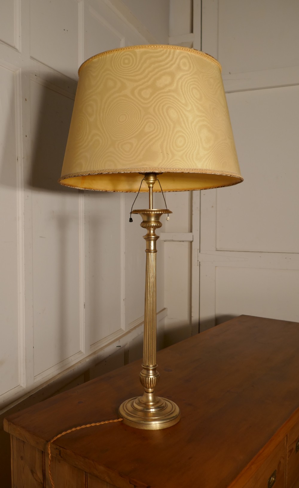 Tall French Brass Table Lamp