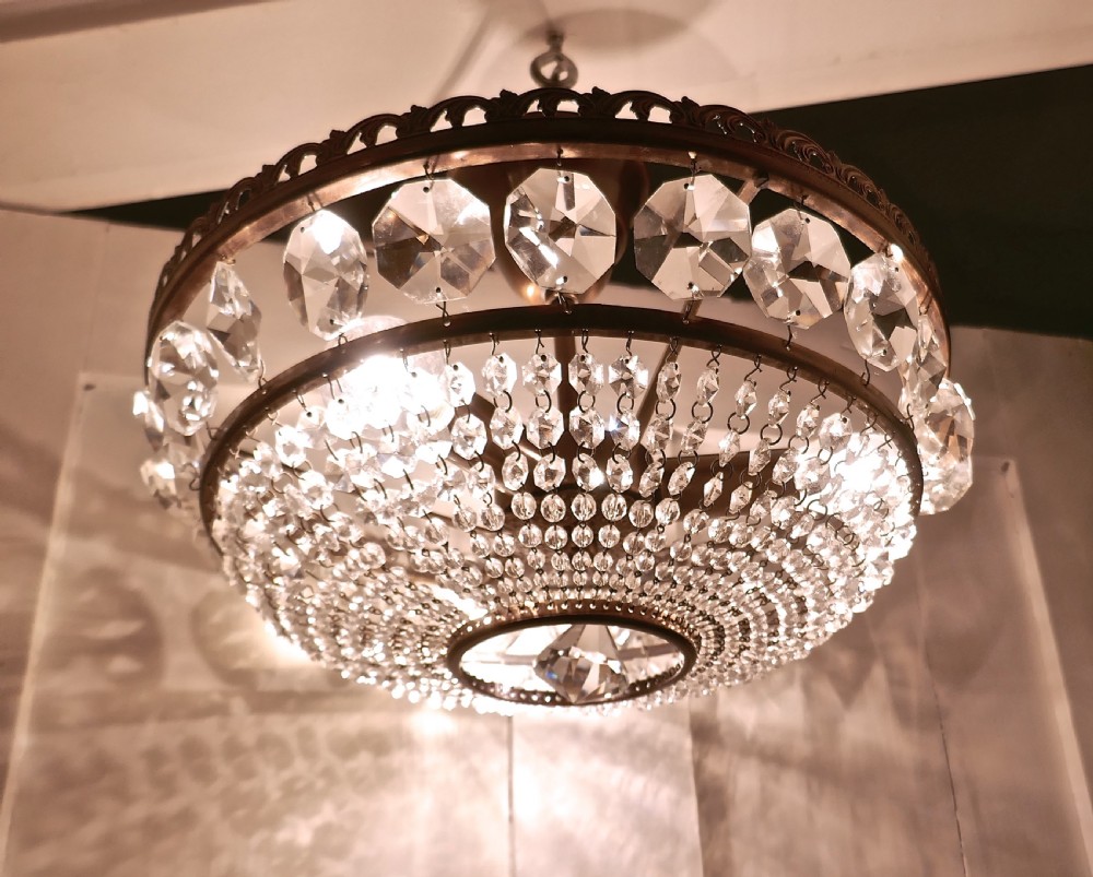 Large French Basket Crystal Chandelier View IV