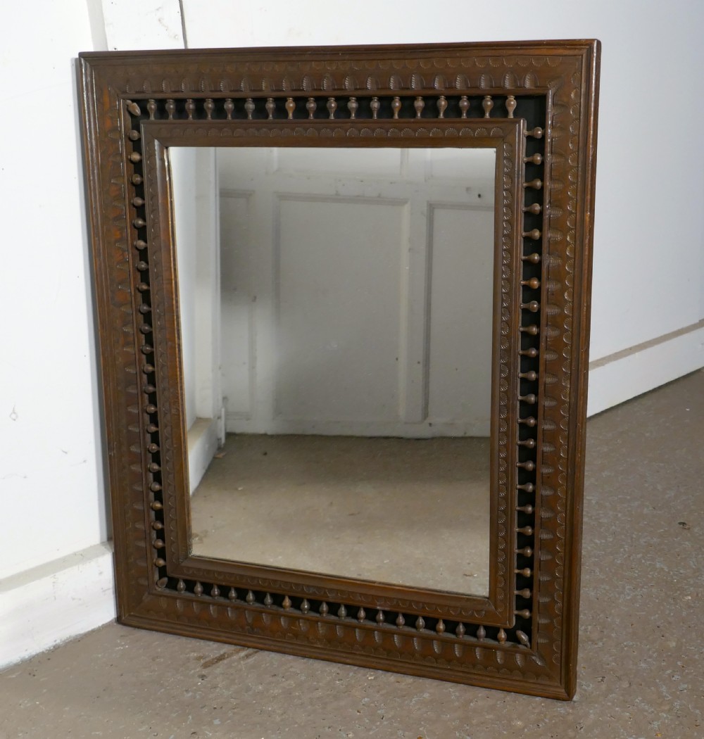 Pair of 19th Century French Bretton Oak Mirrors View IV