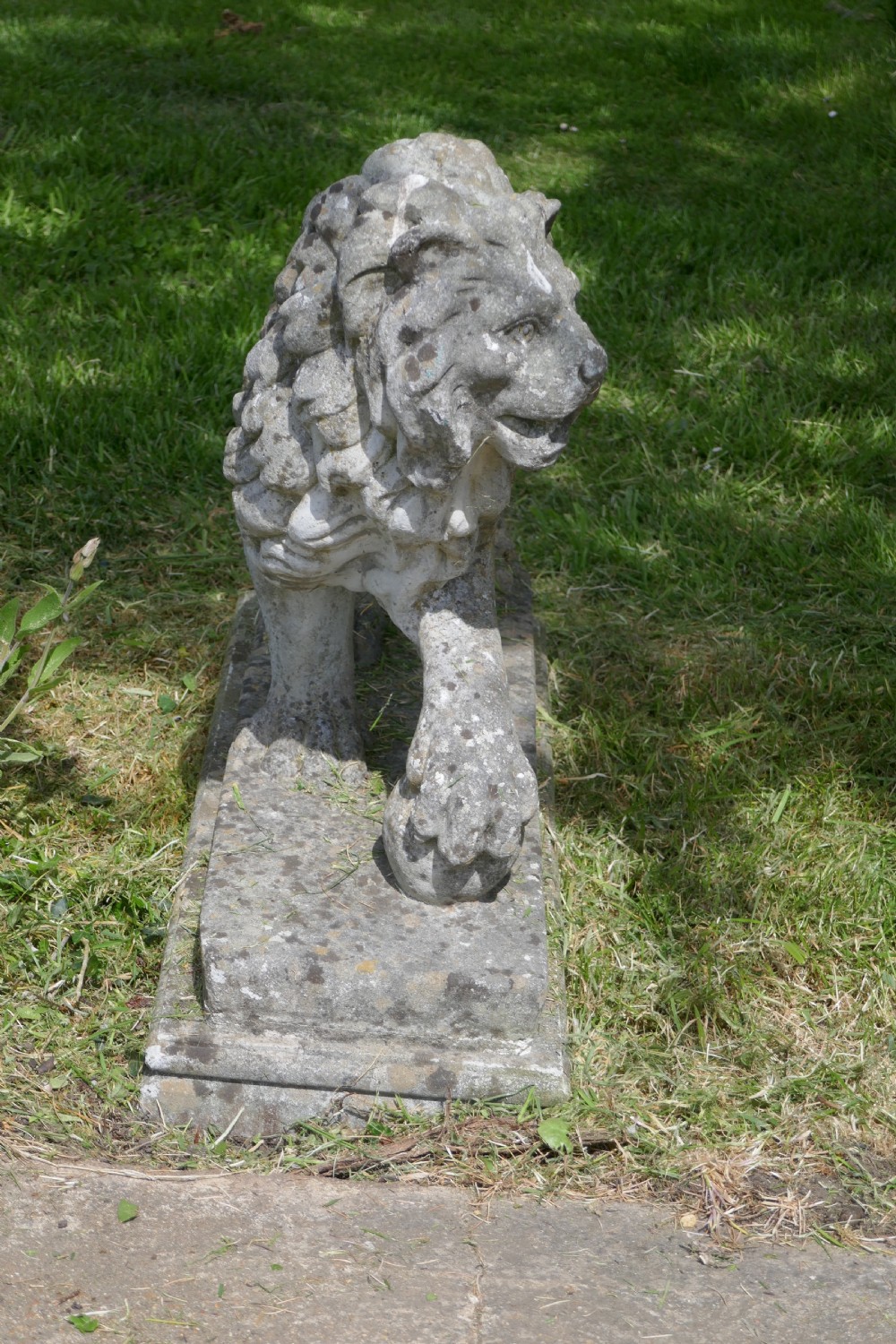A Pair of Large Stone Garden Entrance Guardian Lions View IX