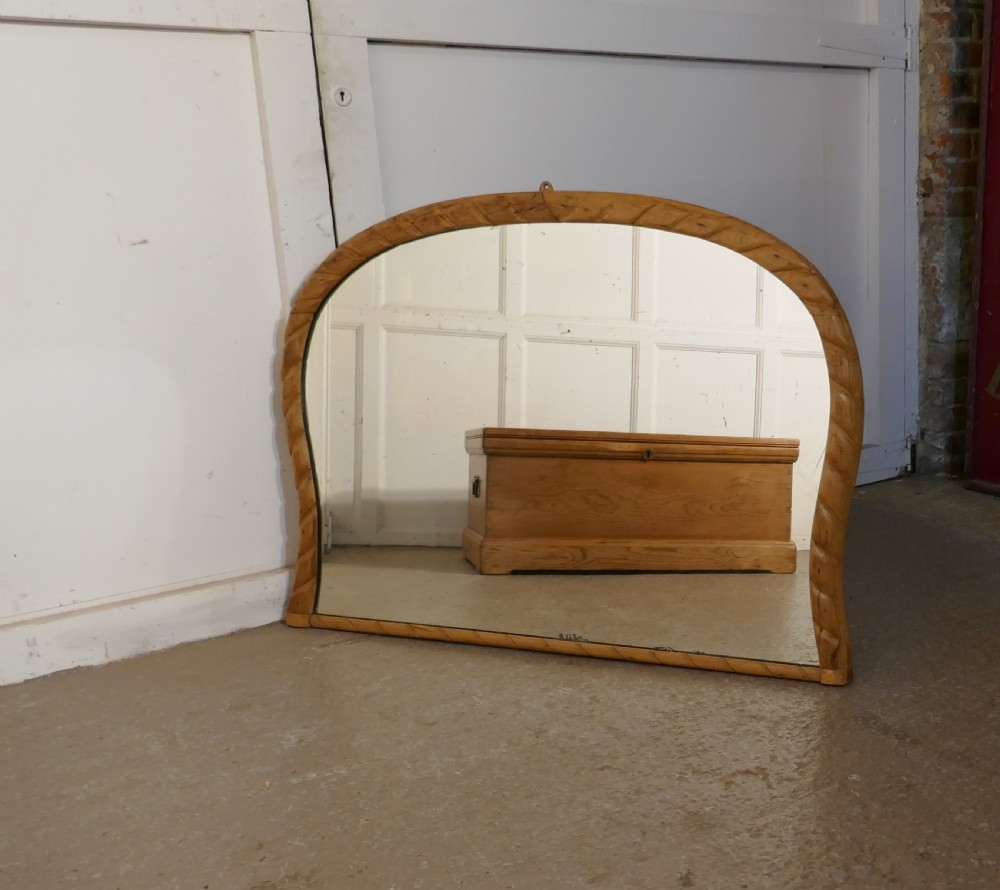 Victorian Carved Pine Over Mantle Mirror