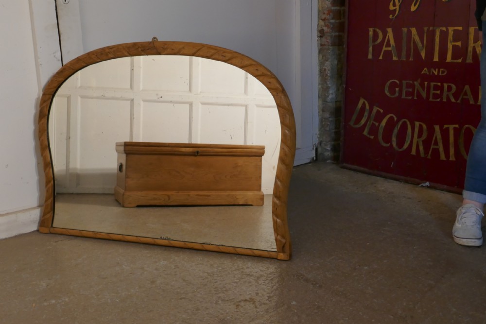 Victorian Carved Pine Over Mantle Mirror View VIII