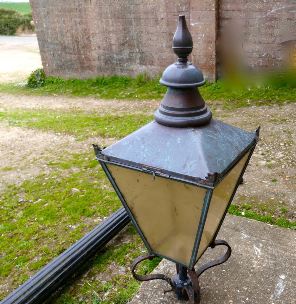 Victorian Cast Iron and Copper Street Lamp Post 