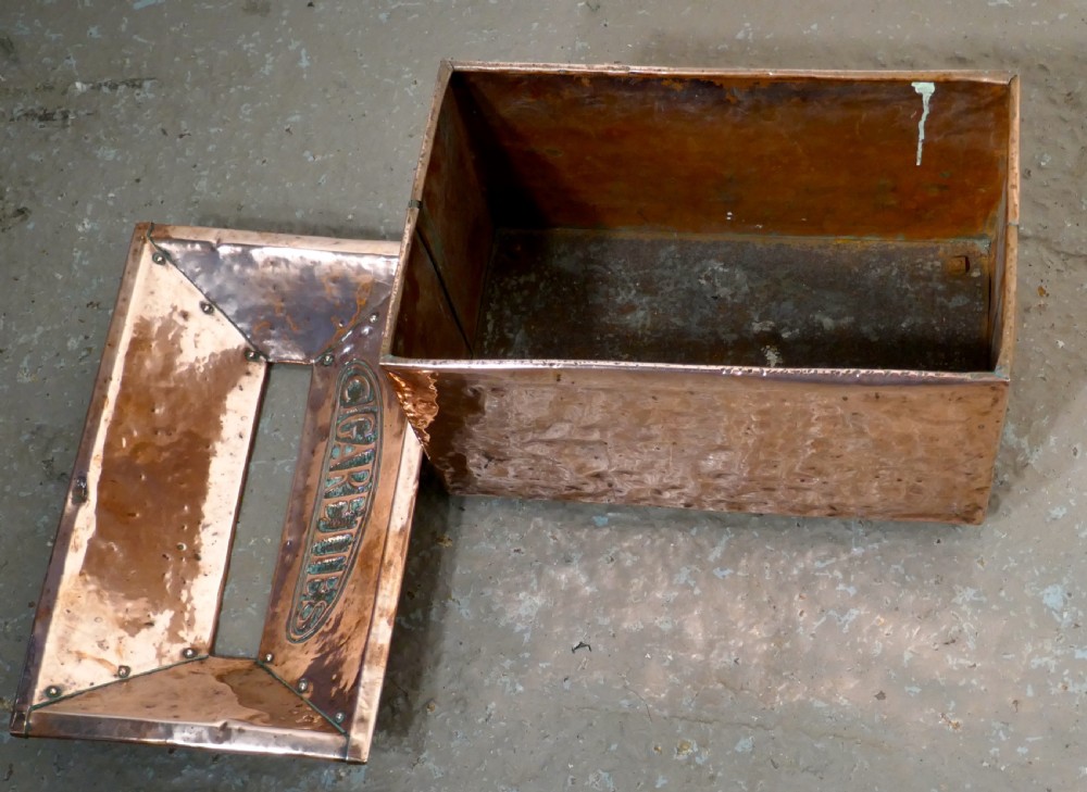Art Nouveau Vintage Beaten Copper Hotel Floor Ash Tray View III