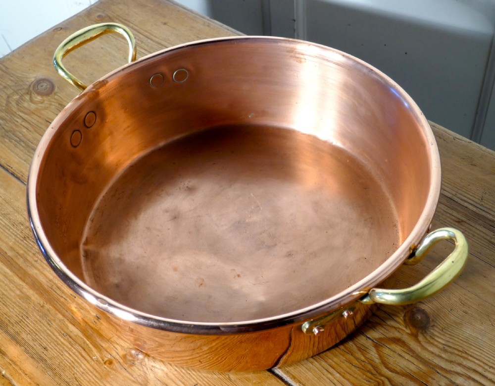 Large Early 19th Century Double Handled Copper Pan View IV