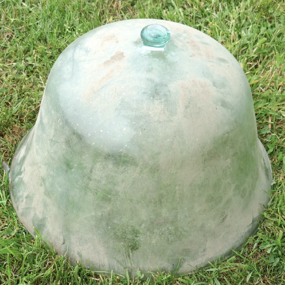 19th Century French Hand Made Glass Melon Cloche, cloche à melon ancienne
