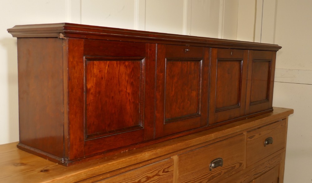 19th Century Long Mahogany Estate Cupboard Filing Drawers   View IV
