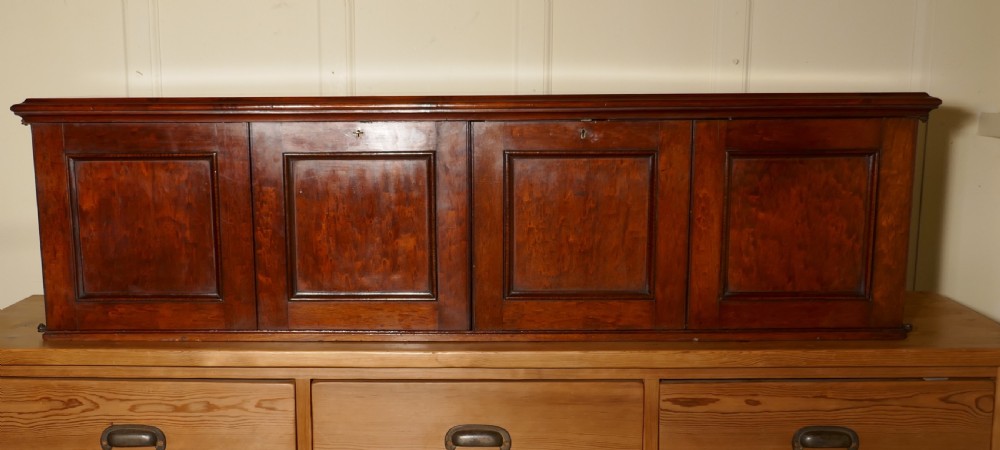 19th Century Long Mahogany Estate Cupboard Filing Drawers   View V