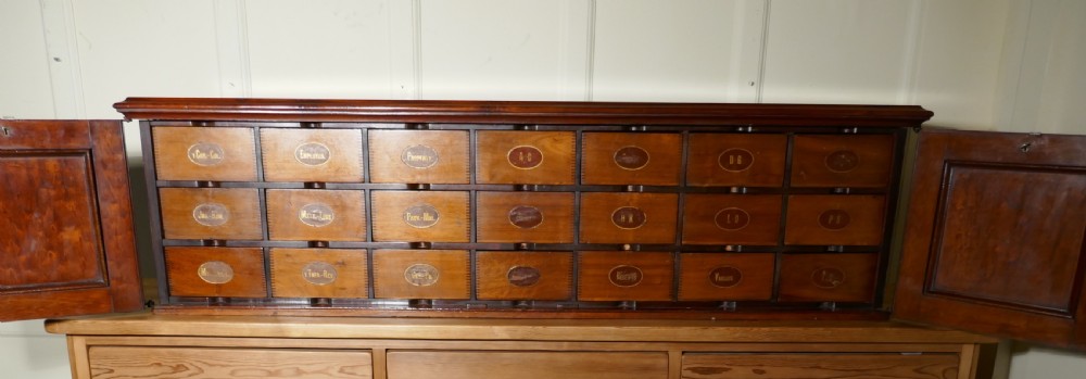 19th Century Long Mahogany Estate Cupboard Filing Drawers   View XIV