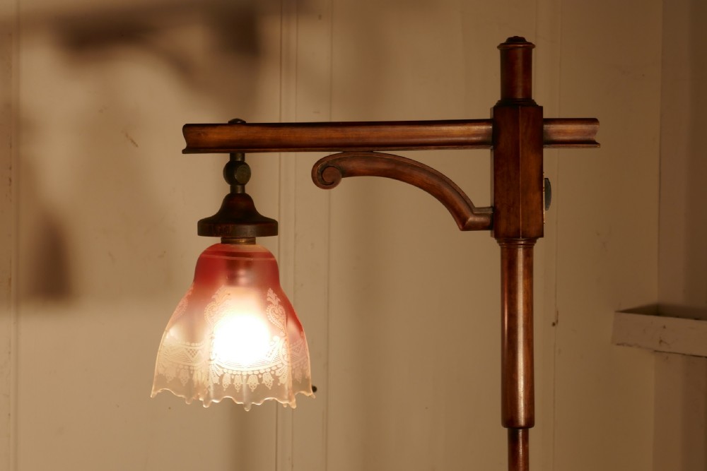 Edwardian Floor Standing, Swivel, Angle Reading Lamp View II