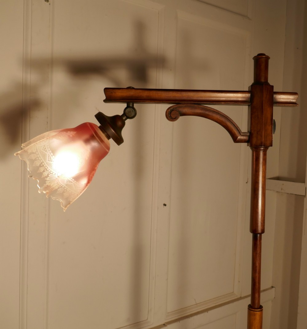 Edwardian Floor Standing, Swivel, Angle Reading Lamp View V