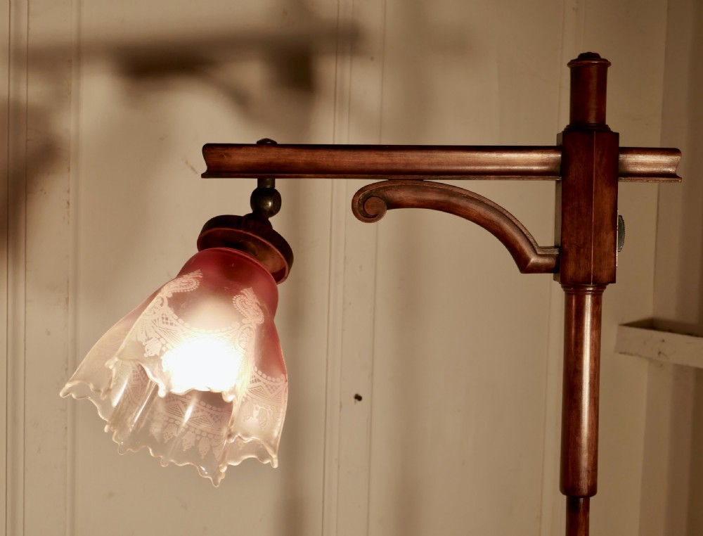 Edwardian Floor Standing, Swivel, Angle Reading Lamp View VII
