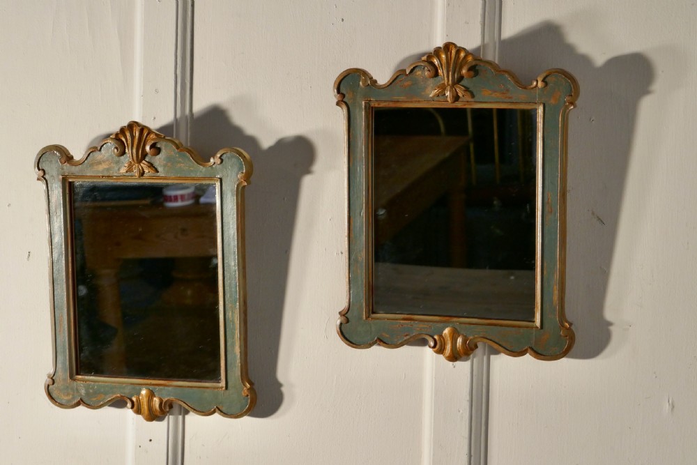 Delightful Pair of Italian Painted and Gilt Mirrors View IV