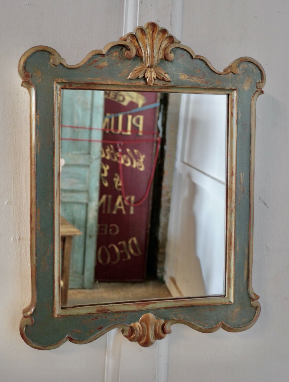 Delightful Pair of Italian Painted and Gilt Mirrors View V