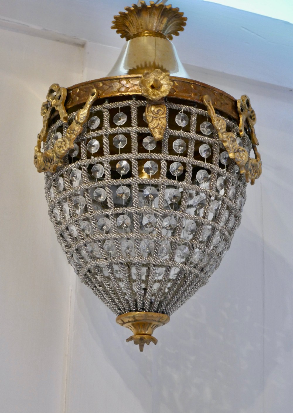 Beautiful French Baroque Style Basket Chandelier View II