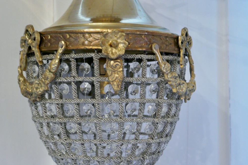 Beautiful French Baroque Style Basket Chandelier View III