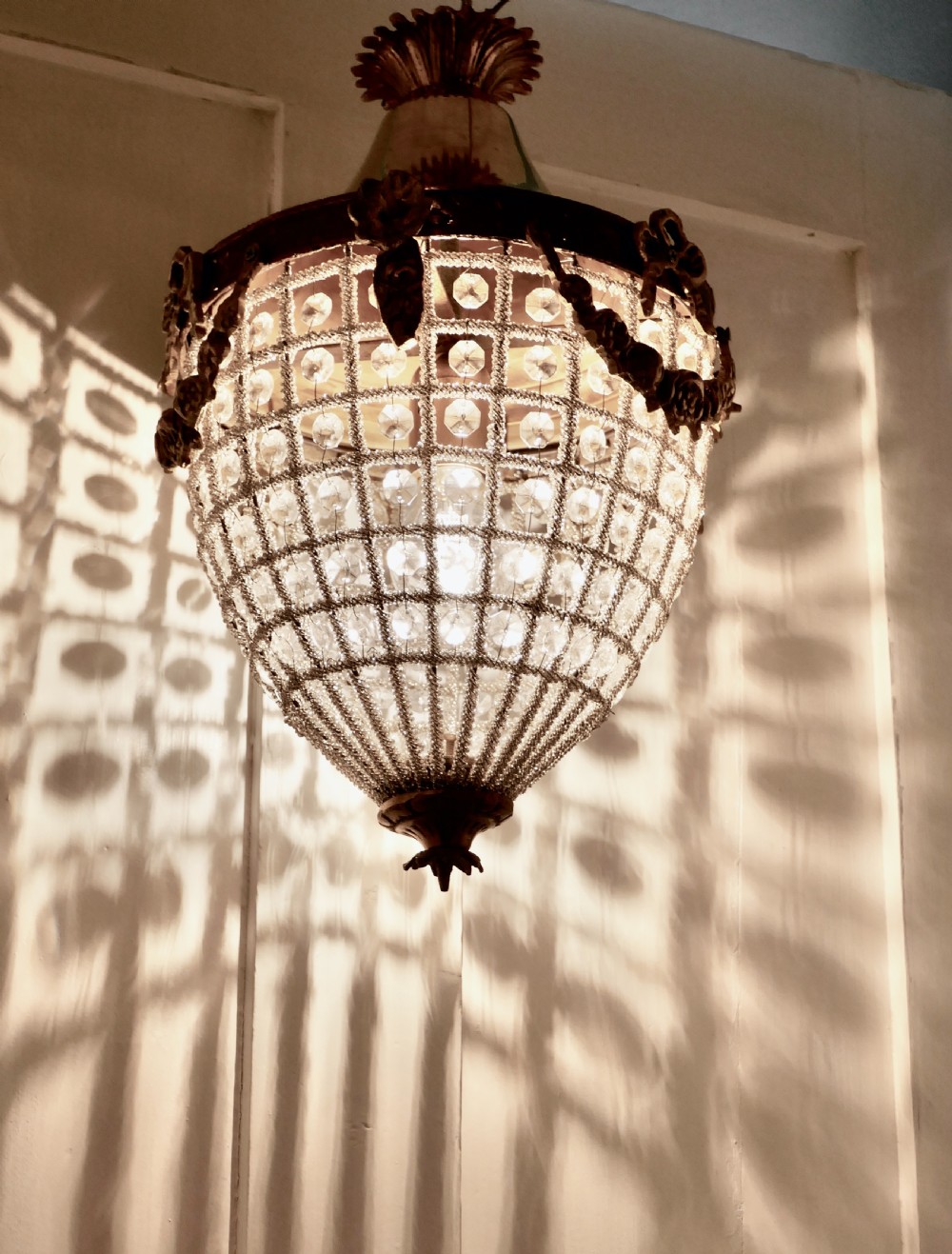 Beautiful French Baroque Style Basket Chandelier View V