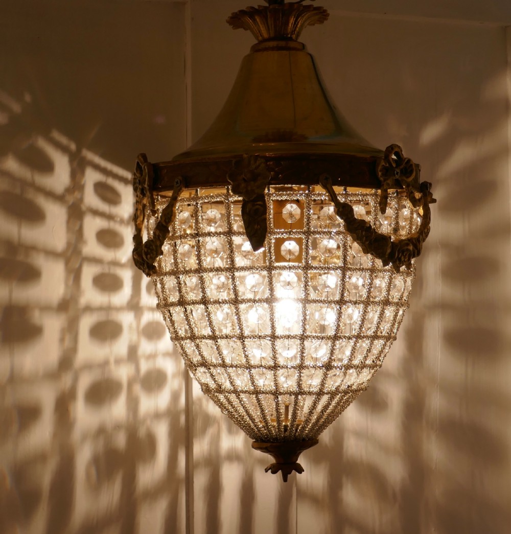 Beautiful French Baroque Style Basket Chandelier View VI