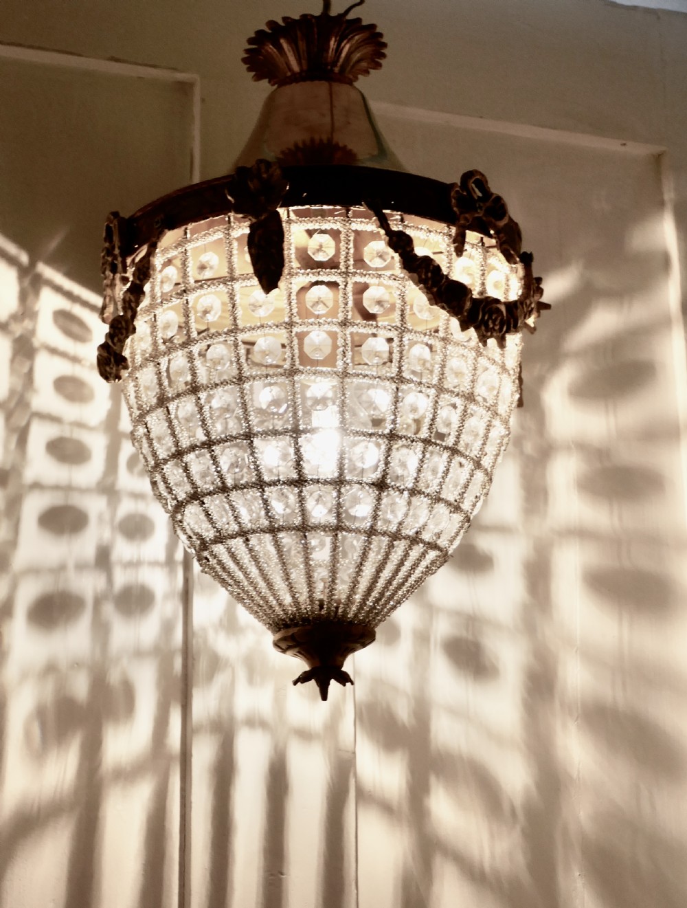 Beautiful French Baroque Style Basket Chandelier View VII