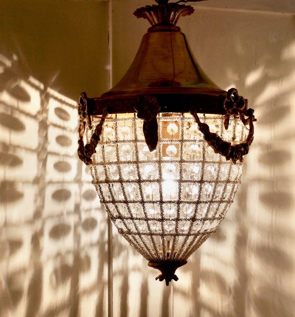 Beautiful French Baroque Style Basket Chandelier View VIII