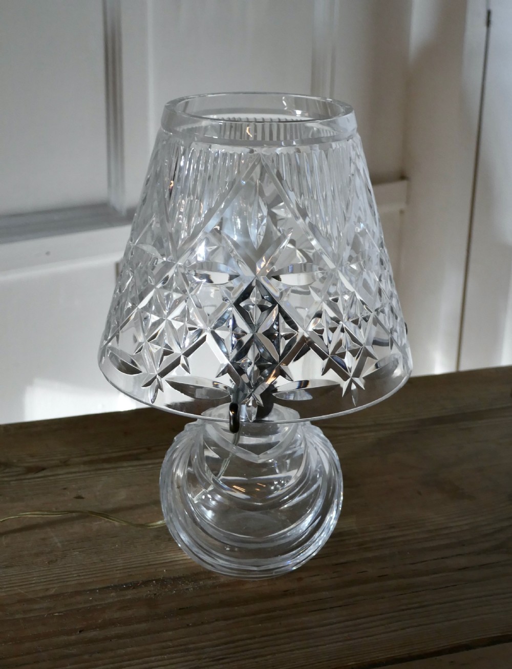 Lovely Art Deco Crystal Table Lamp and Lamp Shade View IV