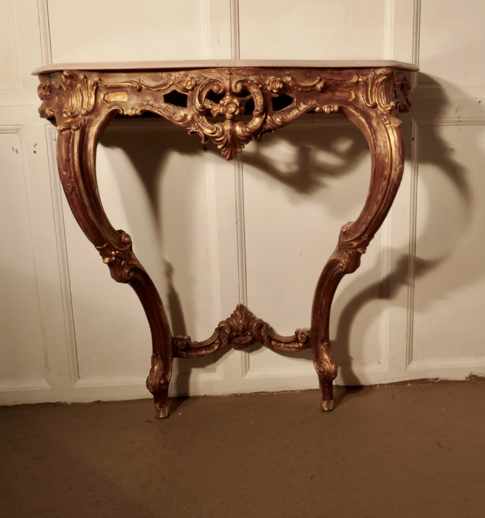 Old French Gilt Console or Hall Table