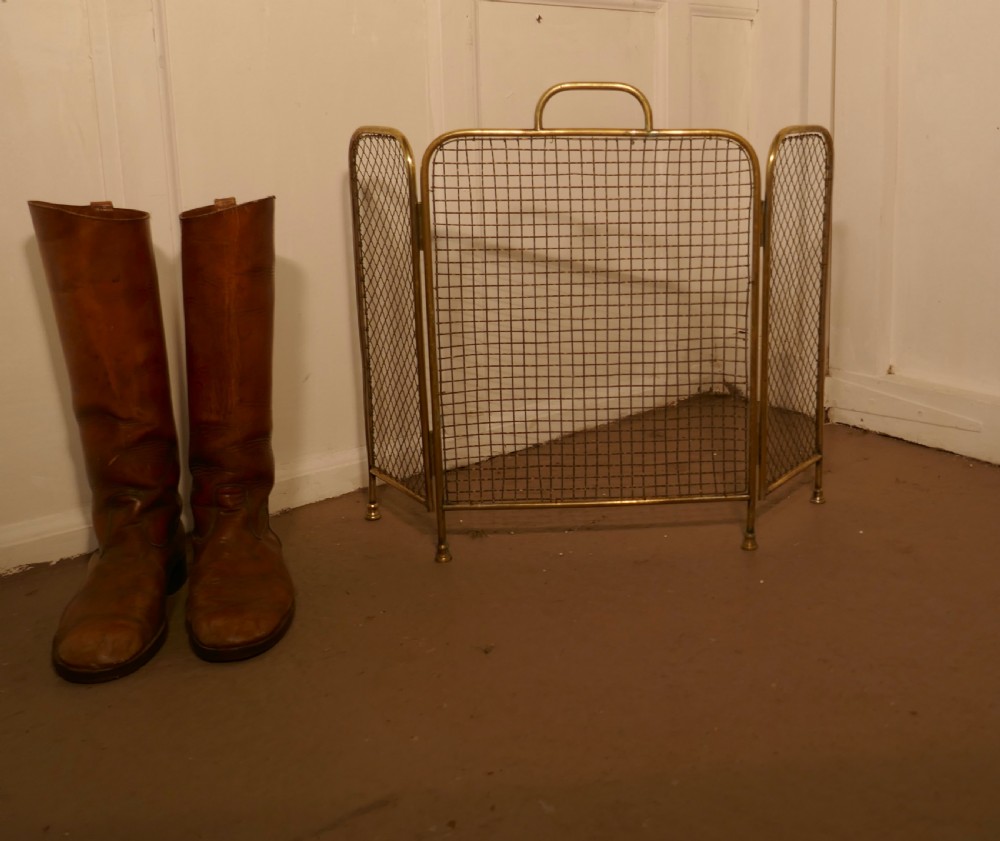 Unusual 19th Century Folding Brass Fire Guard  View III