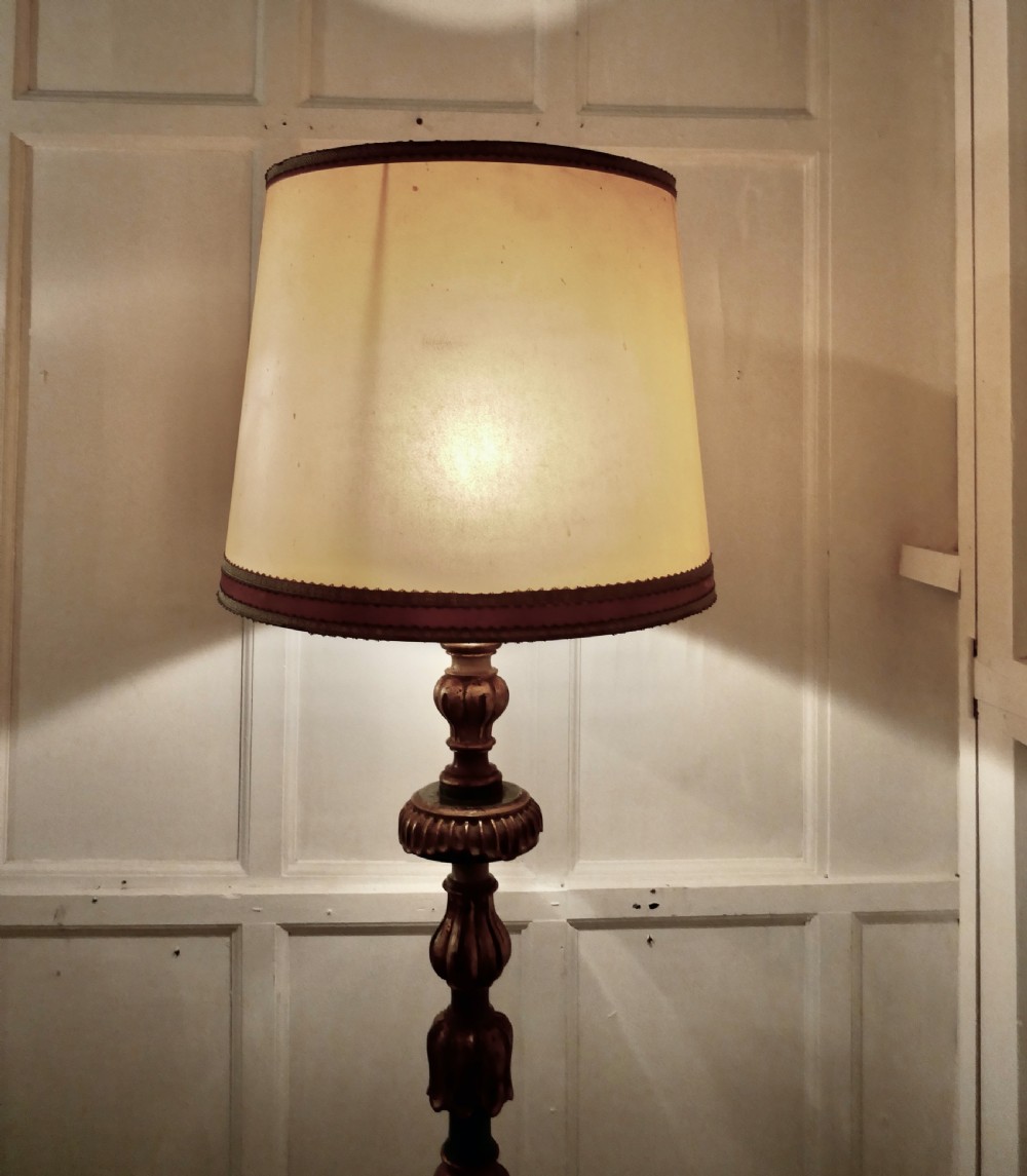 Carved Gilt and Painted Baroque Floor Lamp View III