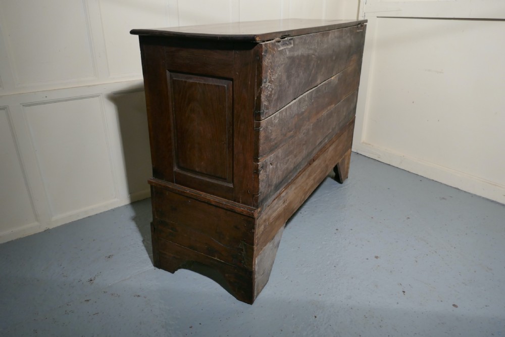 Large 18th Century Carved Oak Marriage Chest  View VIII