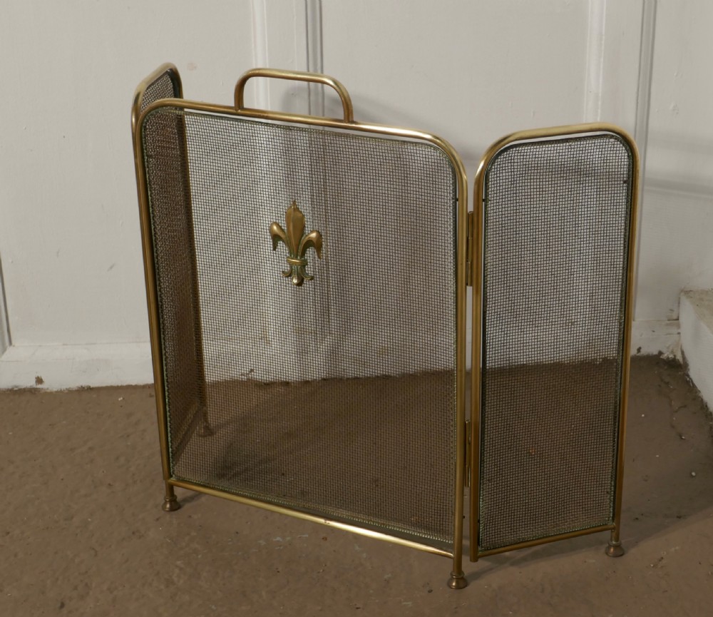 19th Century Folding Brass Fire Guard  View III