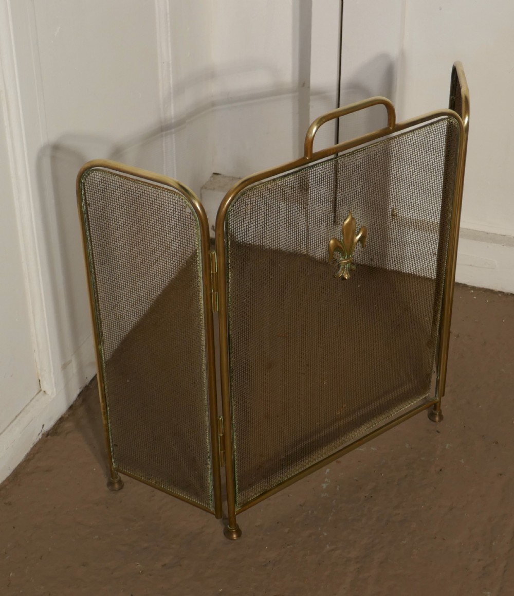 19th Century Folding Brass Fire Guard  View IV