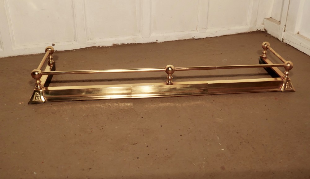 Large Victorian Extending Brass Fender  View II