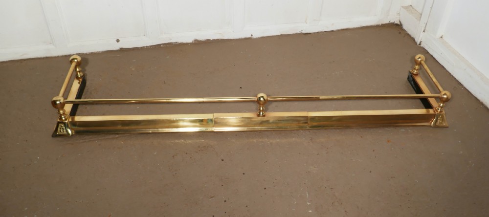 Large Victorian Extending Brass Fender  View III