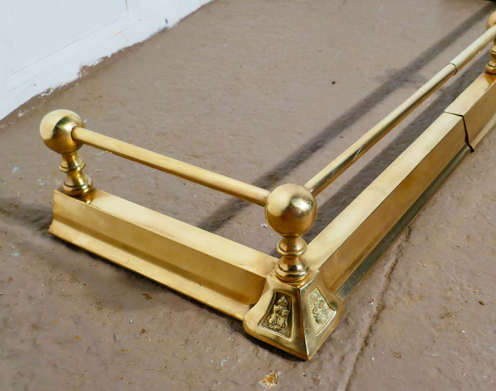 Large Victorian Extending Brass Fender  View VII