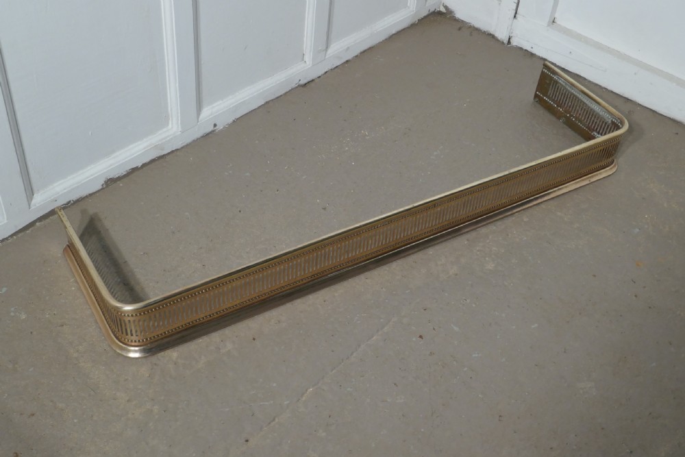 Long Victorian Pierced Brass Fender  View IV