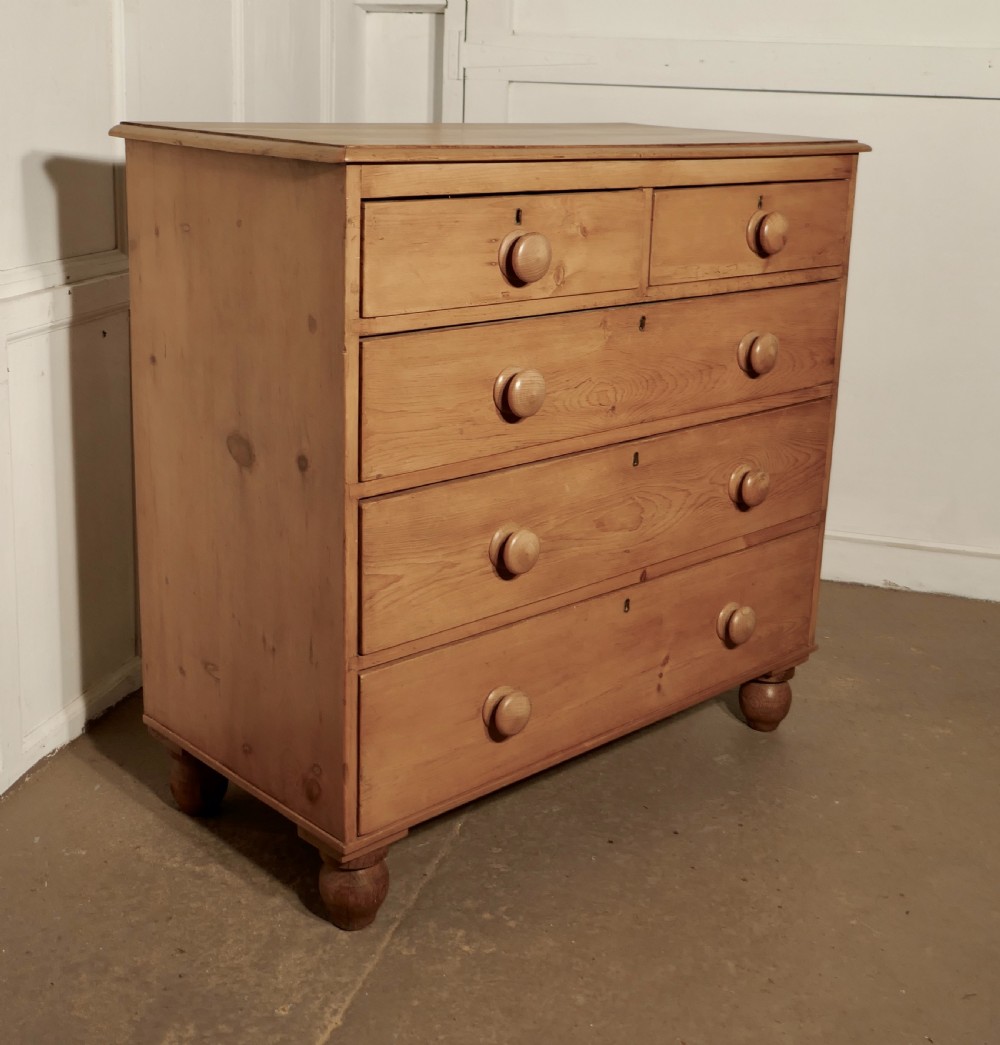 A Large Restored Victorian Pine Chest of Drawers View III
