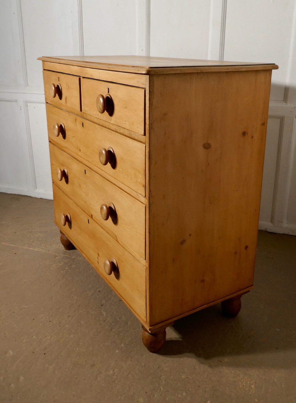 A Large Restored Victorian Pine Chest of Drawers View IV