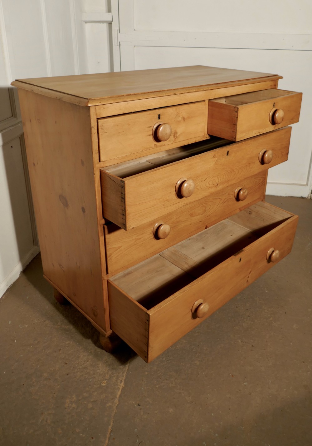 A Large Restored Victorian Pine Chest of Drawers View VI