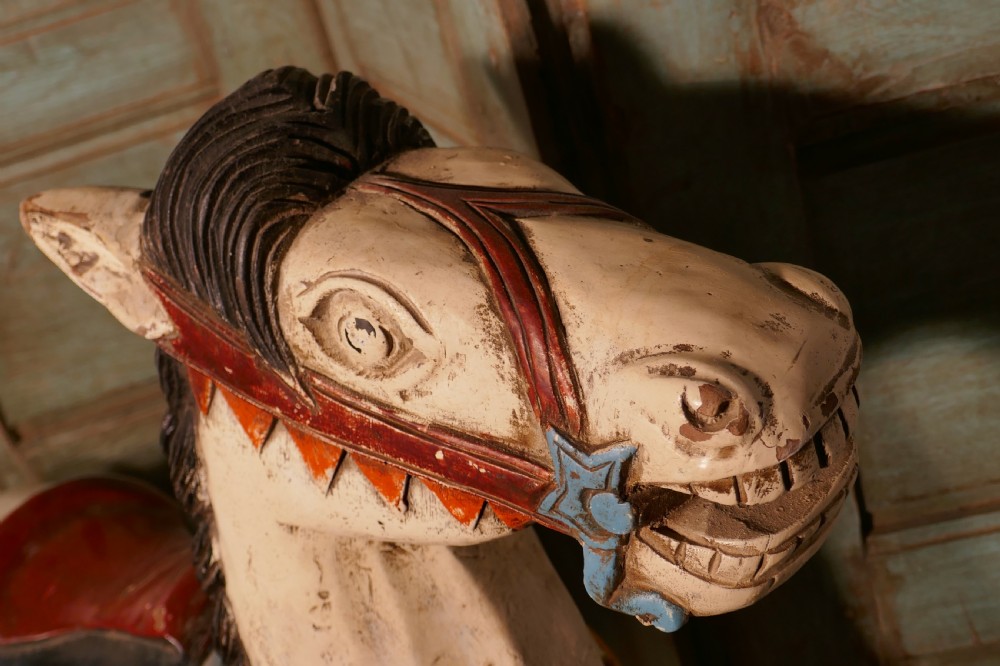 Small 19th Century painted Wooden Carousel Galloper or Fair Ground Horse View III