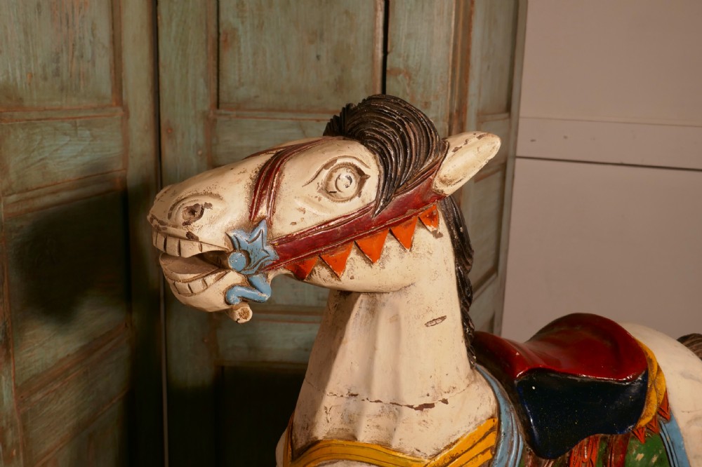 Small 19th Century painted Wooden Carousel Galloper or Fair Ground Horse View VI