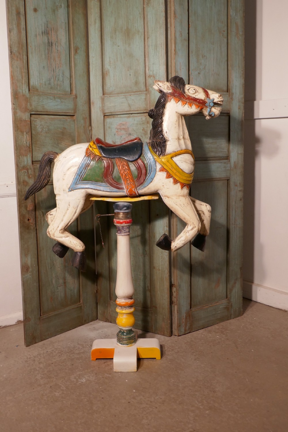 Small 19th Century painted Wooden Carousel Galloper or Fair Ground Horse View VIII