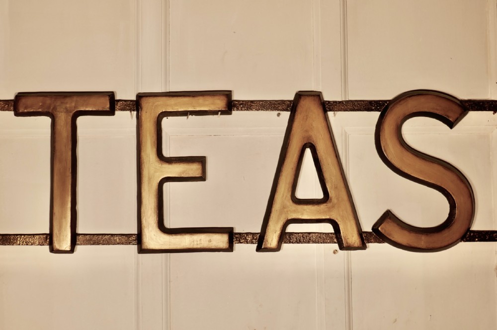 3 Dimensional Large Gilt Letter Wooden Tea Shop Sign  View IV