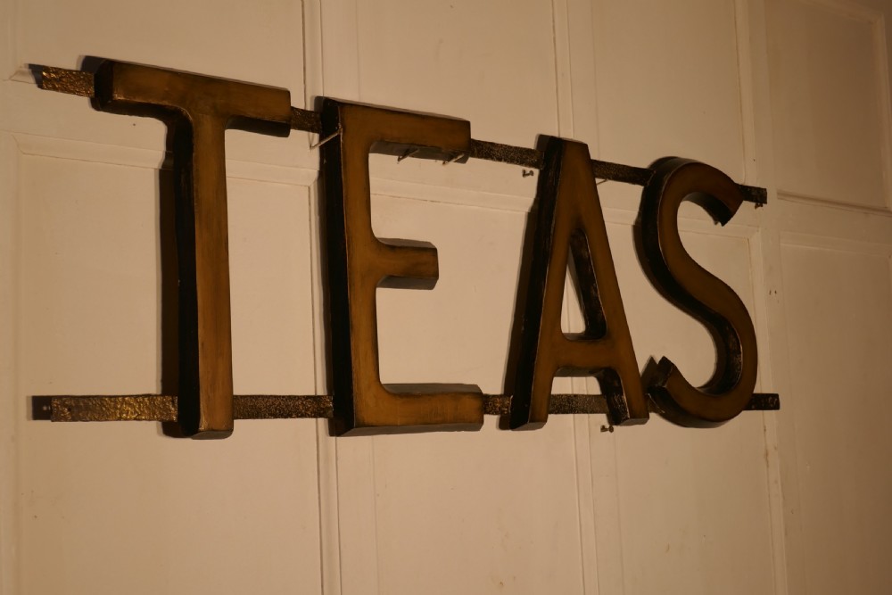 3 Dimensional Large Gilt Letter Wooden Tea Shop Sign  View VI