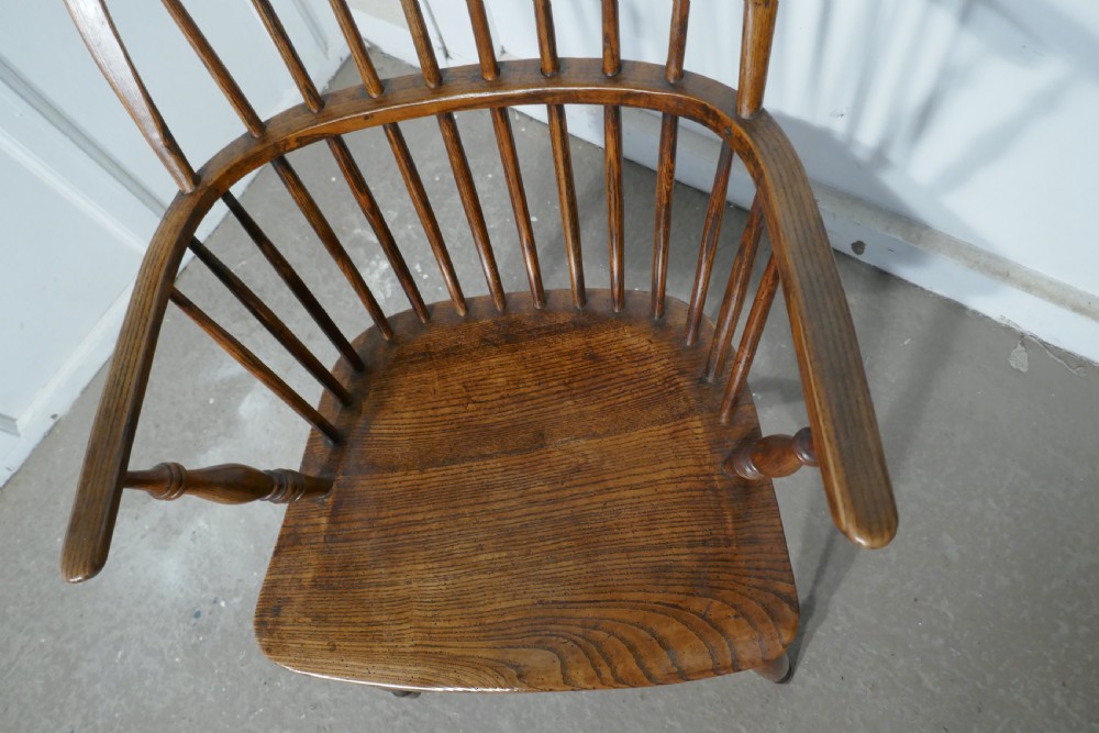 Early 19th Century Ash and Elm Hoop Back Country Carver Chair  View IV