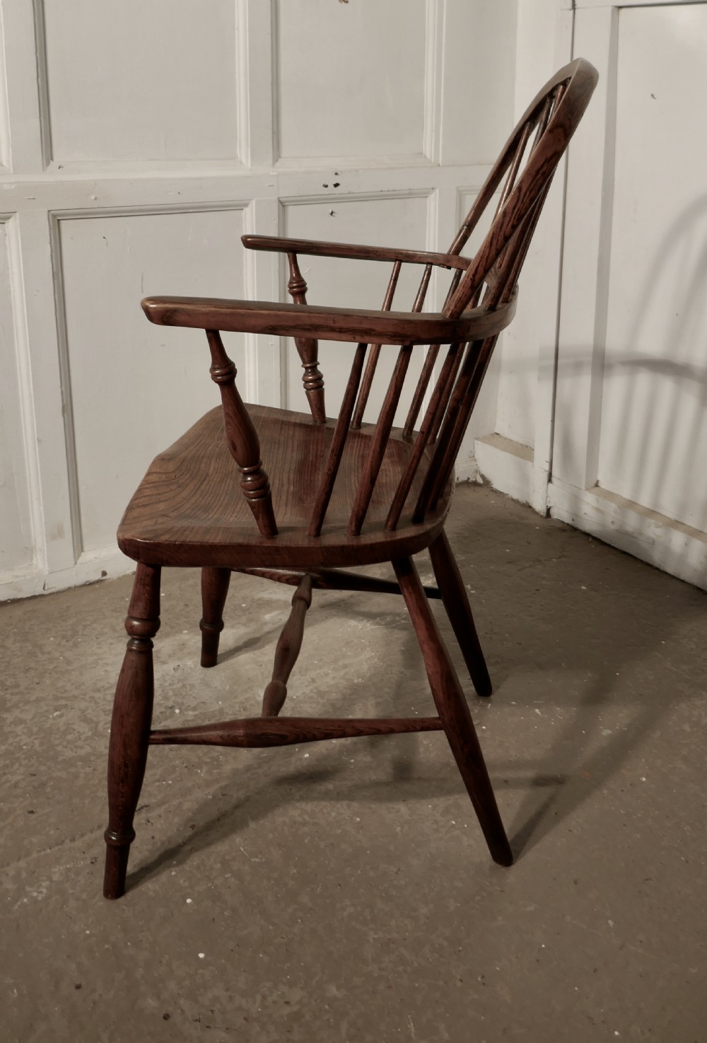 Early 19th Century Ash and Elm Hoop Back Country Carver Chair  View VII