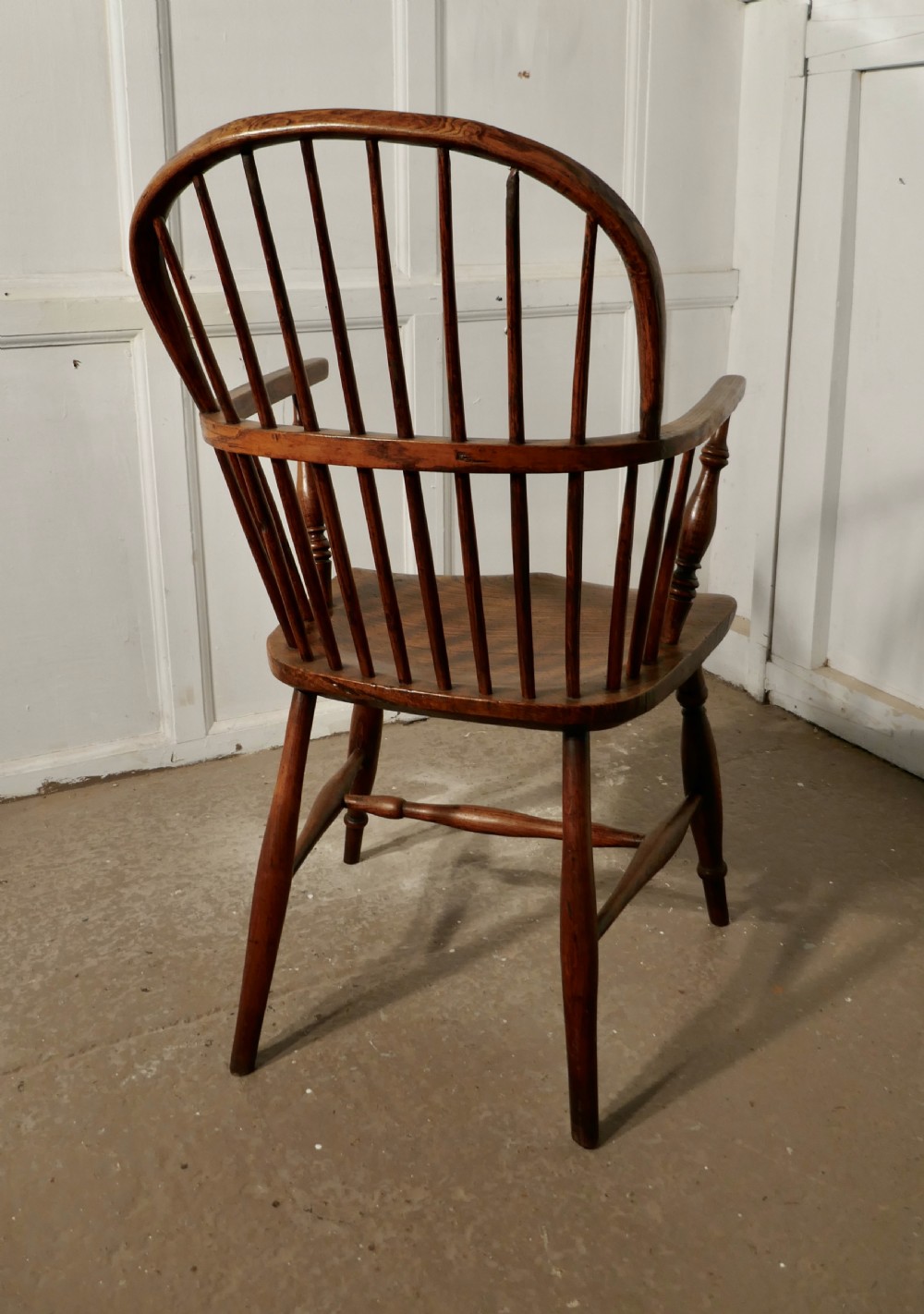 Early 19th Century Ash and Elm Hoop Back Country Carver Chair  View VIII